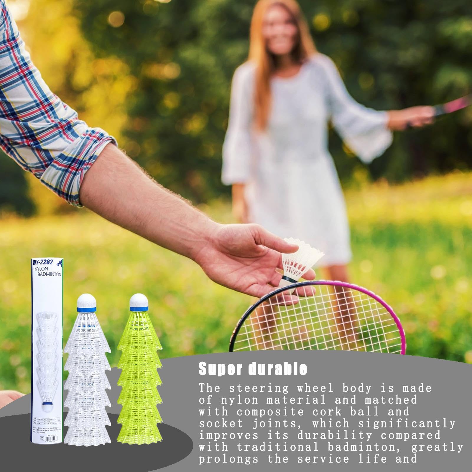 10PC Shuttlecocks - Badminton Nylon Feathers | Foam Ball Head Shetlecocks | Waterproof Badminton Birdiie Ball | High Speed Badminton Shuttlecock | Training Badminton Balls for Indoor Outdoor Sports