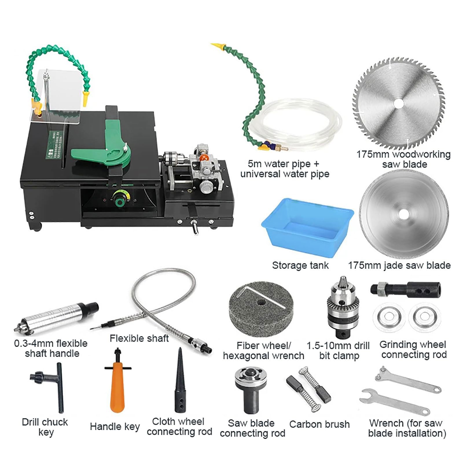 Machine de Polissage lapidaire Rock, polisseuse de Bois pour Bijoux, Mini scie de Table 800-12 000 TR/Min avec Vitesse réglable, pour la Fabrication de Bijoux