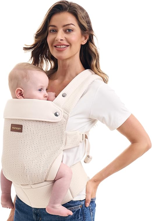 Momcozy Porte-Bébé Physiologique Air Mesh avec Bretelles Croisées en X