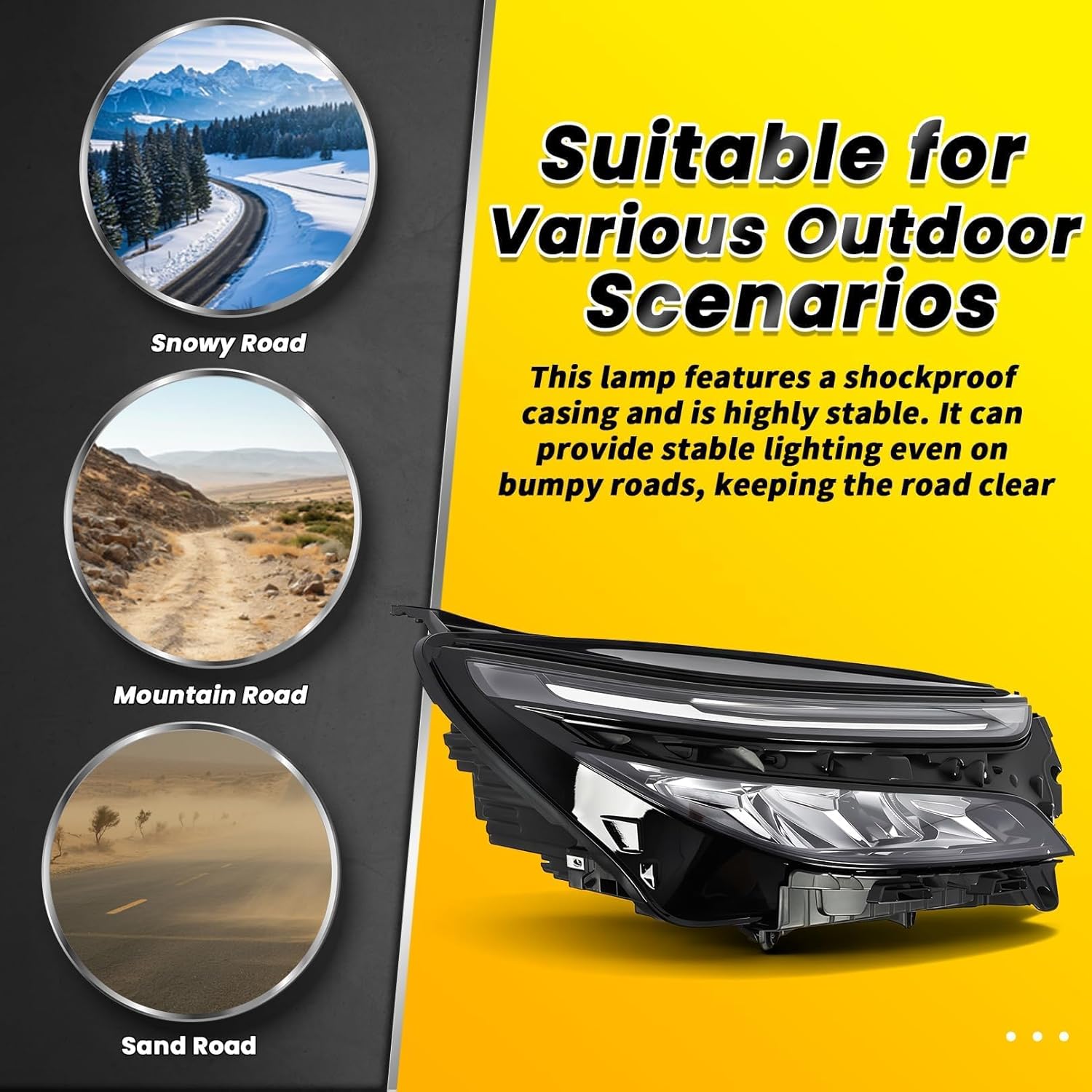 Passenger Side Hedalight Assembly Compatible with Equinox LT/RS 2022-2024 Front Right Headlamp w/DRL GM2503532