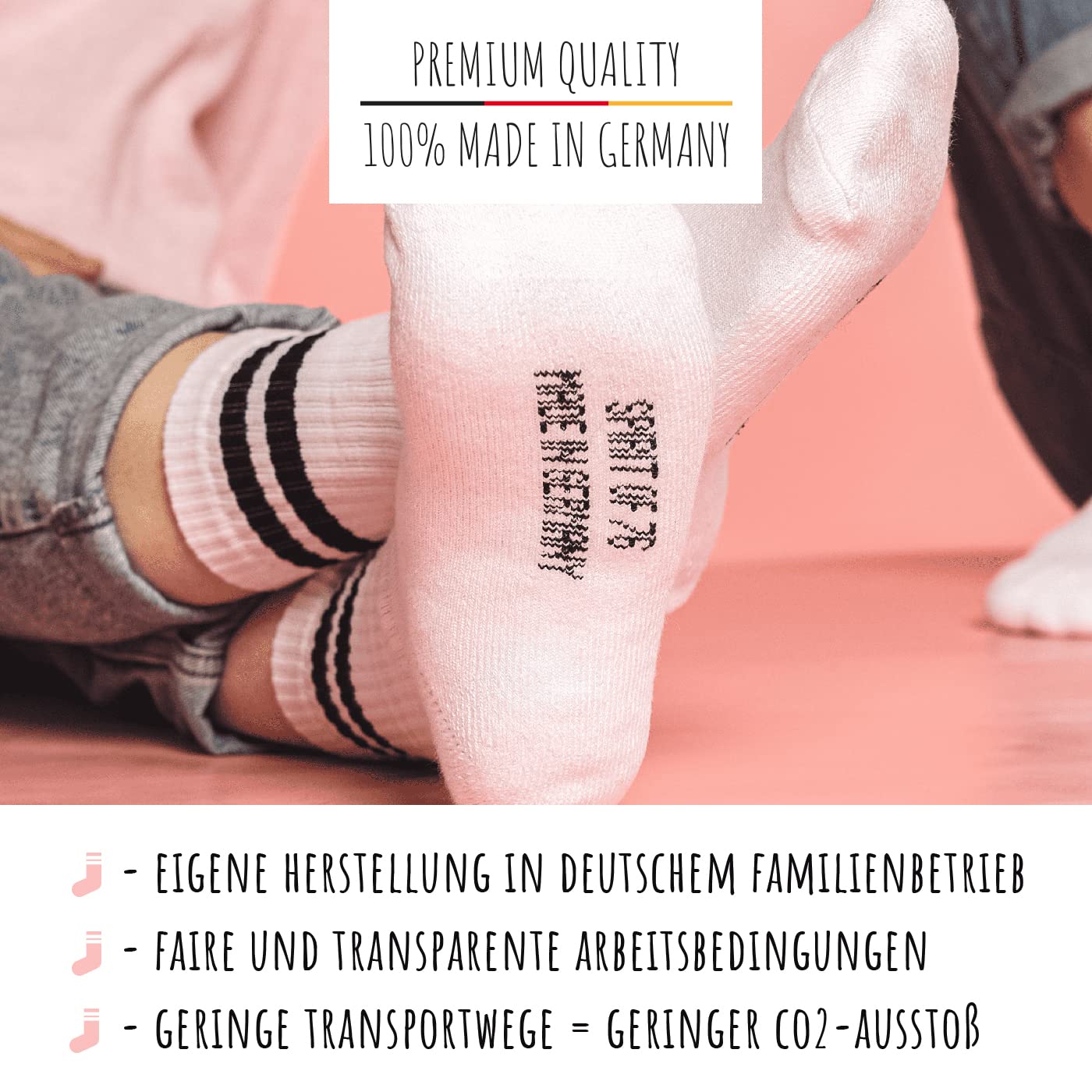 Spirit of 76 Lot de 3 paires de chaussettes de tennis 100 % fabriquées en Allemagne