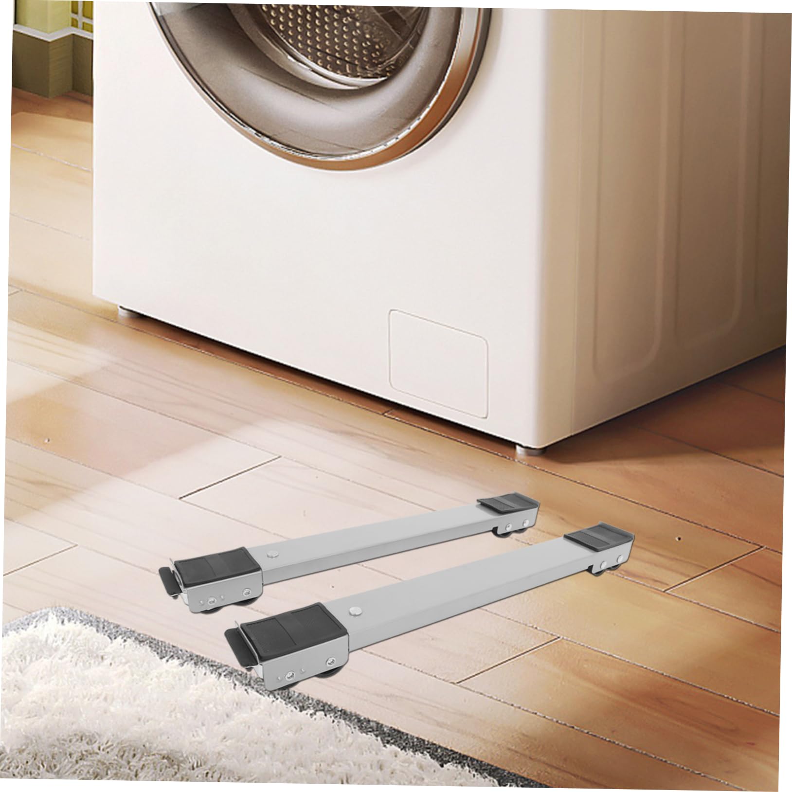 Artibetter Base Móvil para Refrigerador y Lavadora Soporte Metálico Ajustable Rodillo Deslizante para Muebles y Electrodomésticos Fácil de Mover Cocina o Baño