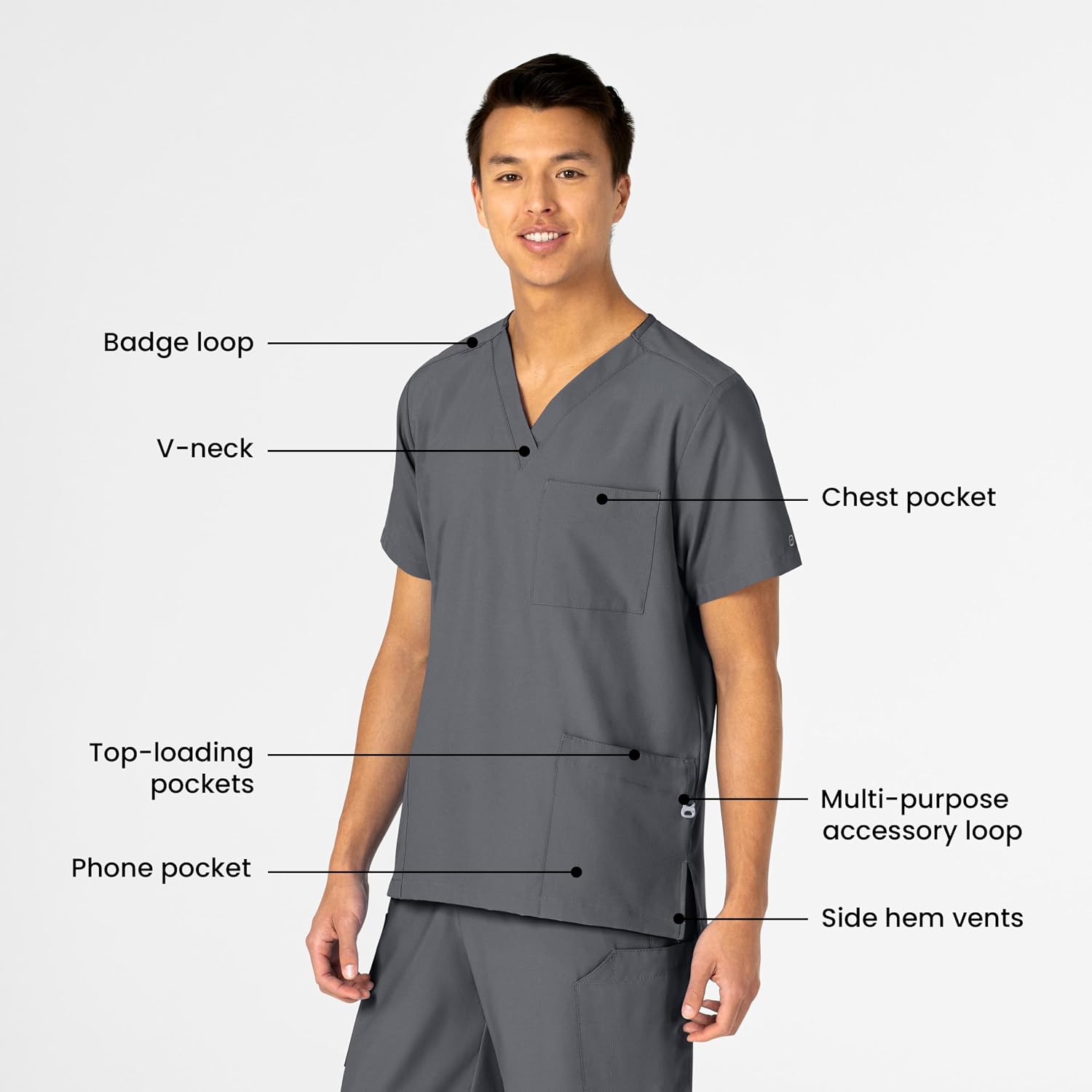 Wink W123 Unisex 4 Pocket Utility Scrub Top