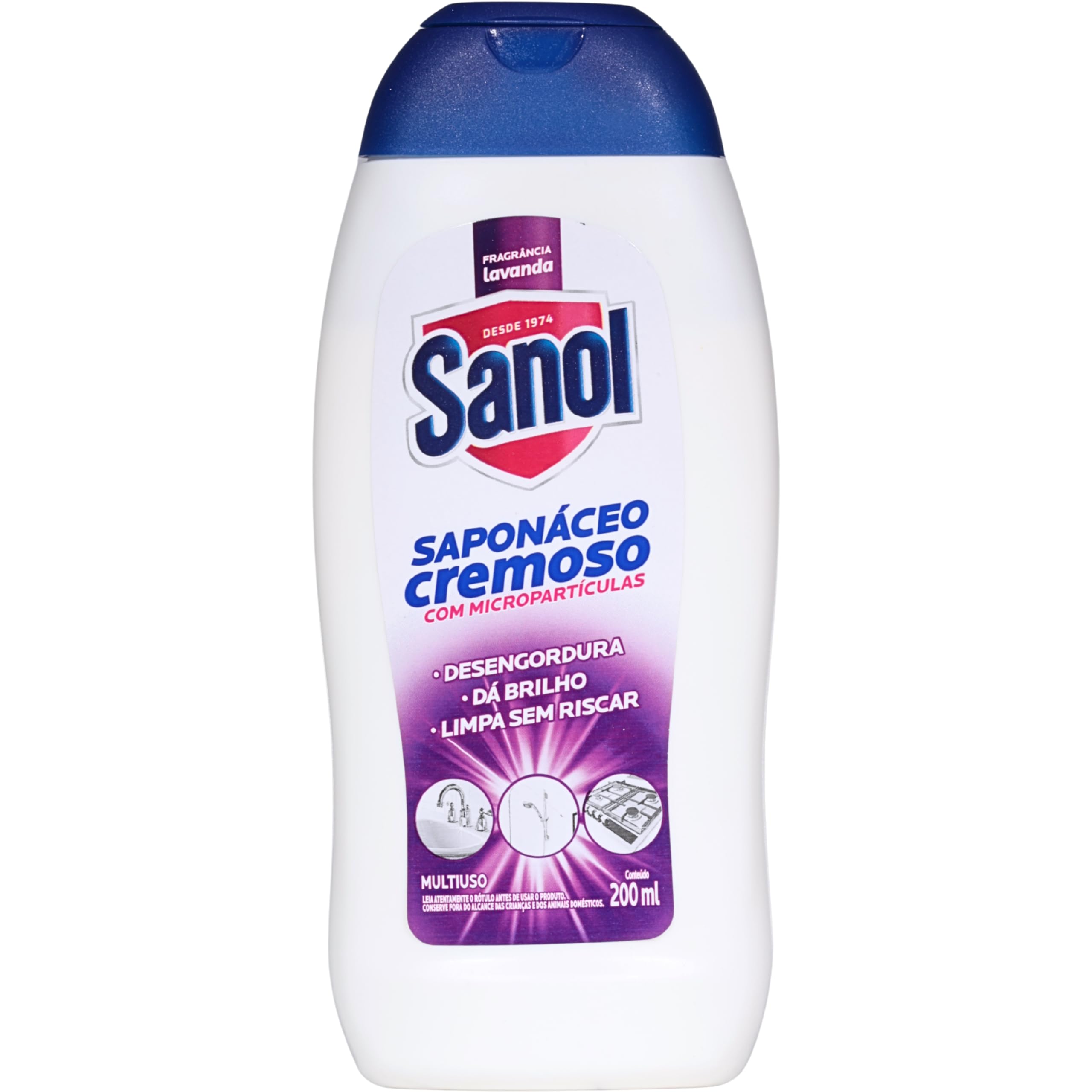 Limpador Multiuso Cremoso Lavanda - Saponácio, Sanol, 200ml, Roxo