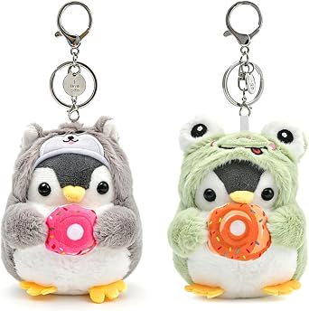 Cute Penguin Plush Keychain & Whale Shark Coin Purse, Kawaii Bag Charms, Accessories for Backpack, Handbag, Women
