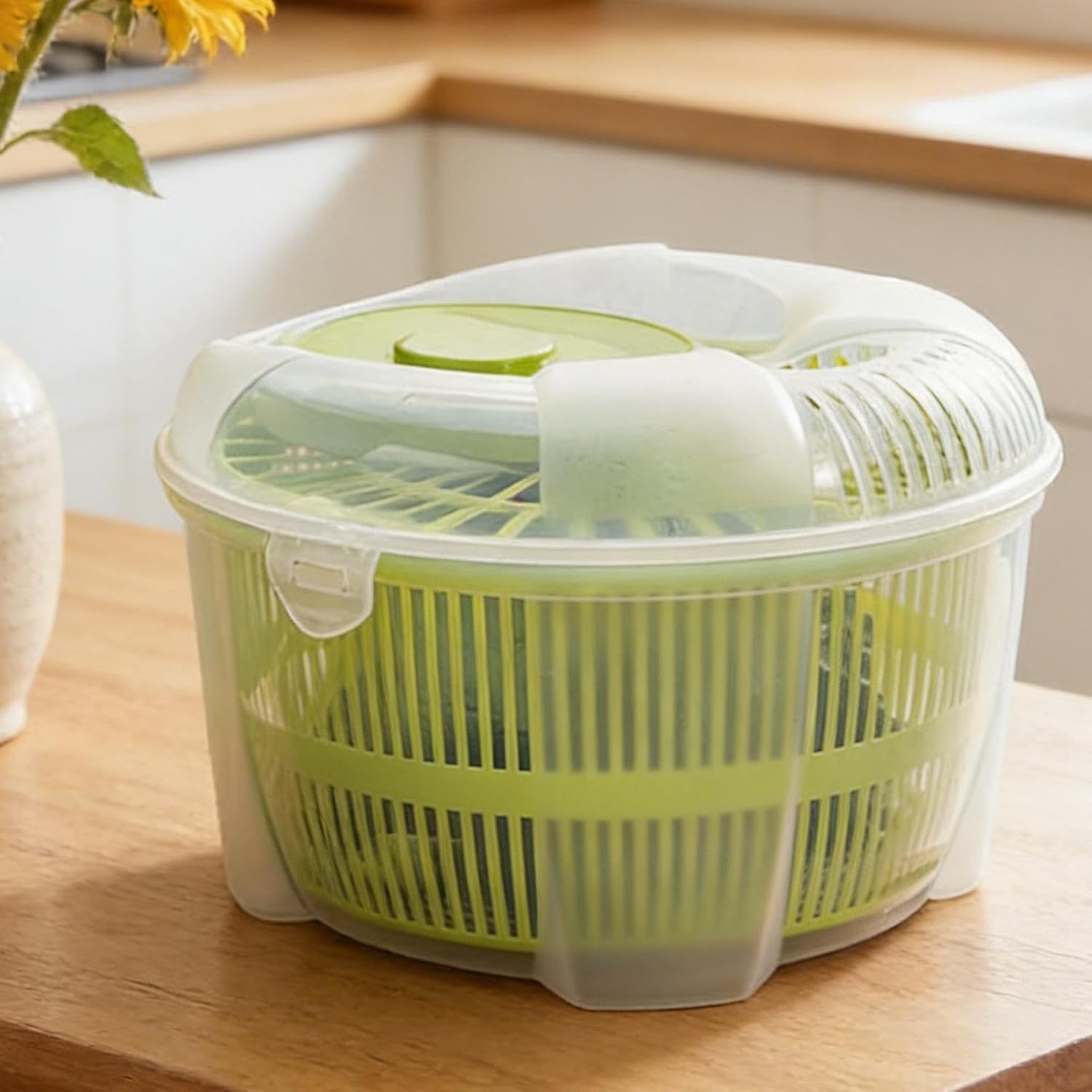 Fresh Salad Spinner, Washer Bowl Dryer, Vegetable Fruit Squeezer with Easy, Kitchen Tool with Durable Material, Produce Dryer with Practical Design, Food Accessory for Veggies