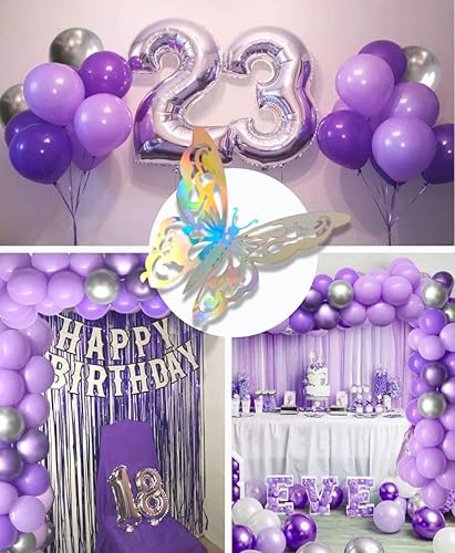 Miniatura 10 de Hermoso kit de guirnalda de globos de color rosa intenso de 127 piezas con globos rosas y negros, detalles de mariposa dorada para baby showers,