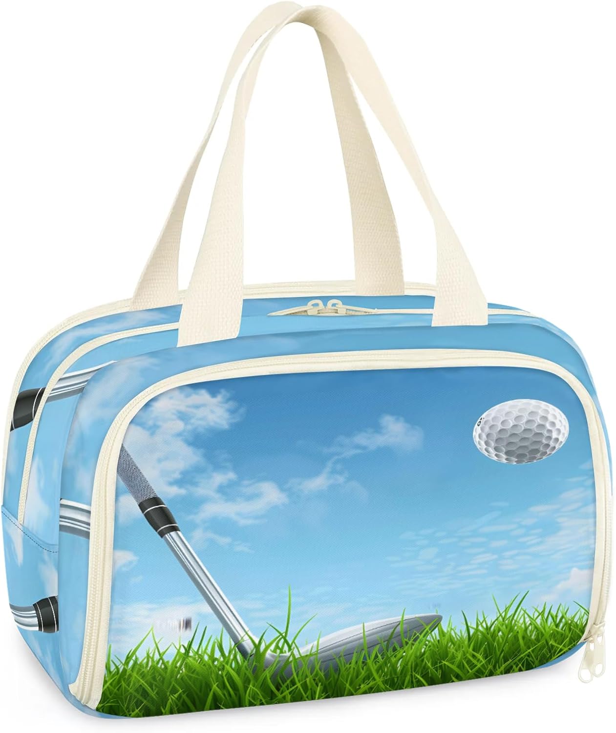 Green Grass Sports Play Golf Travel Toiletry Bag with Handle