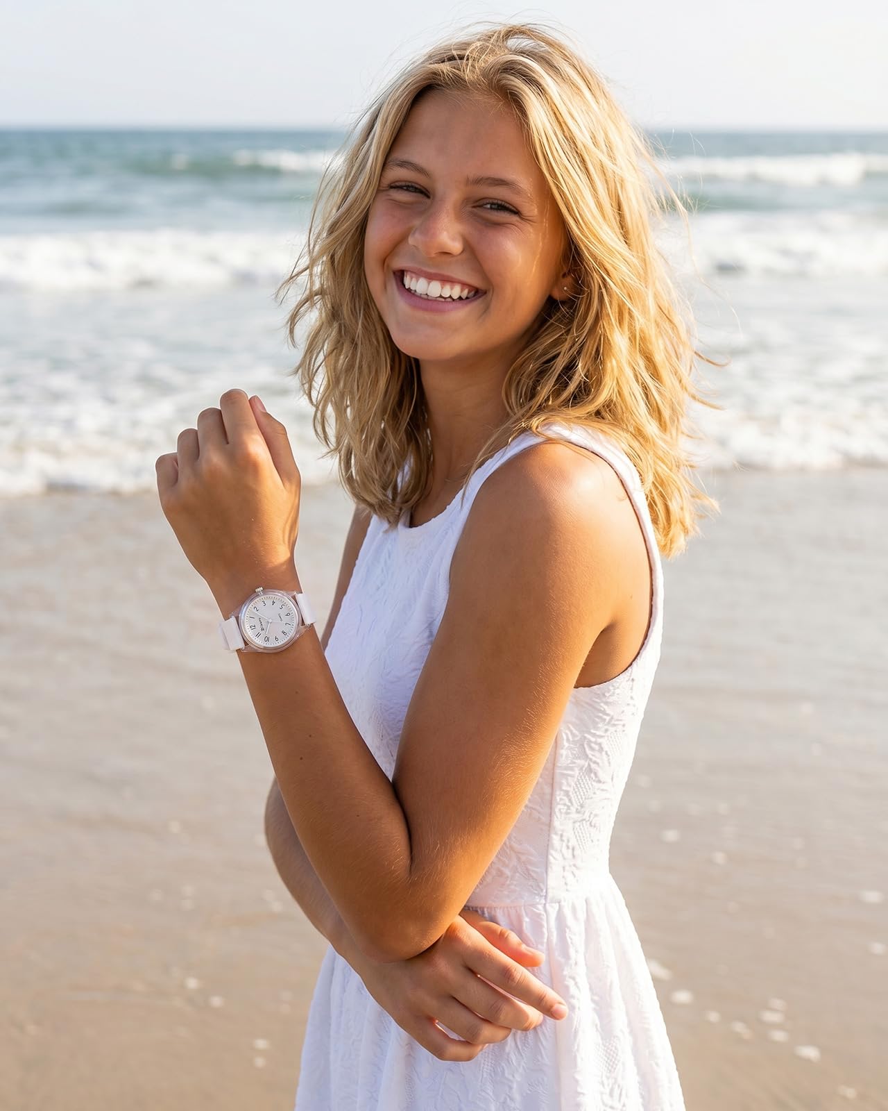 CIVO Montre Silicone Femme Etanche: Simple Grand Cadran Facile à Lire Analogique - Légère Montre Quartz Décontracté Usage Quotidien - Idée Cadeau pour Adolescente Étudiante Filles