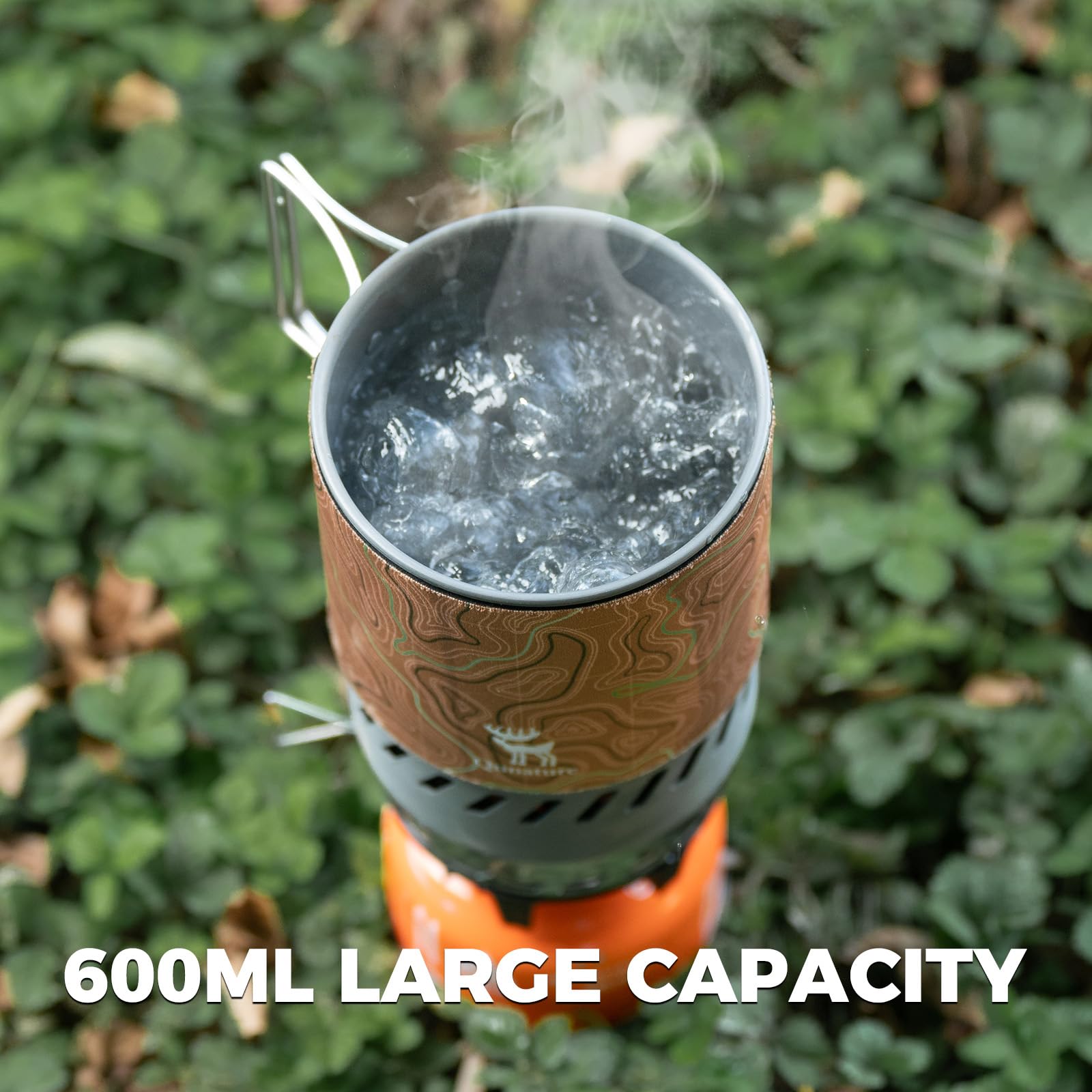 Kuchenka Turystyczna Gazowa 1700W, Ultralekka i Kompaktowa z Palnikiem, Garnkiem 600 ml i Składaną Rączką do Biwaku, Trekkingu i Podróży