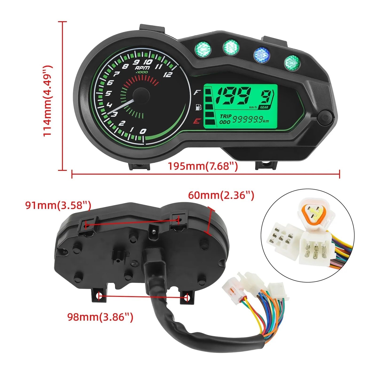 Contagiri contachilometri Strumento Multifunzione Per Tachimetro Per Moto Per Brasile Titan 150 Per Cg150 12V Indicatore Livello Dell'olio Digitale A LED Per Moto