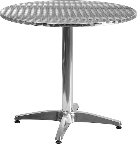 Miniatura 3 de Flash Furniture Lila - Juego de mesa redonda de aluminio para interiores y exteriores de 31.5 pulgadas con 2 sillas de ratán negro
