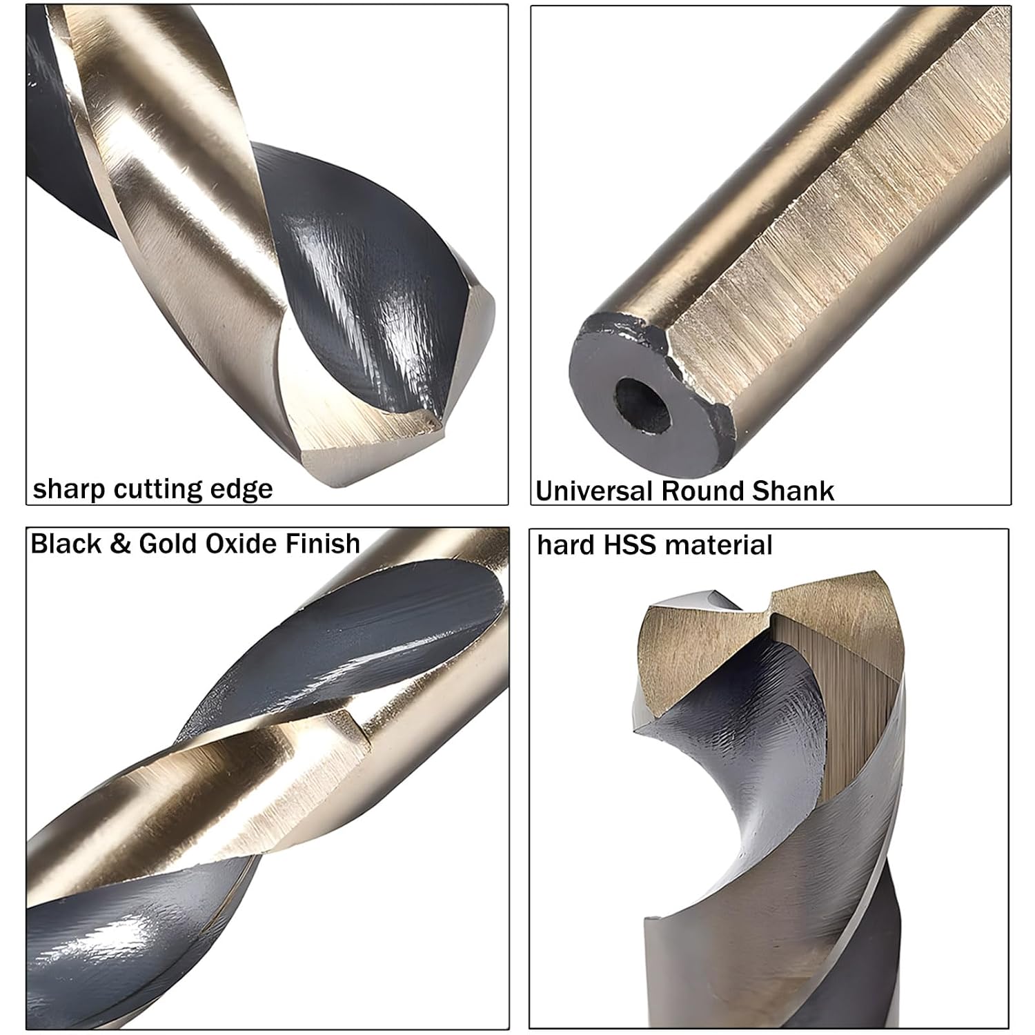 TOP-VIGOR 16.5mm Twist Drill Bit Made of High Speed Steel, 21/32 inch Reduced Shank Drill Bit with 10mm Shank, Ideal for Drilling Steel Copper Aluminum Alloy