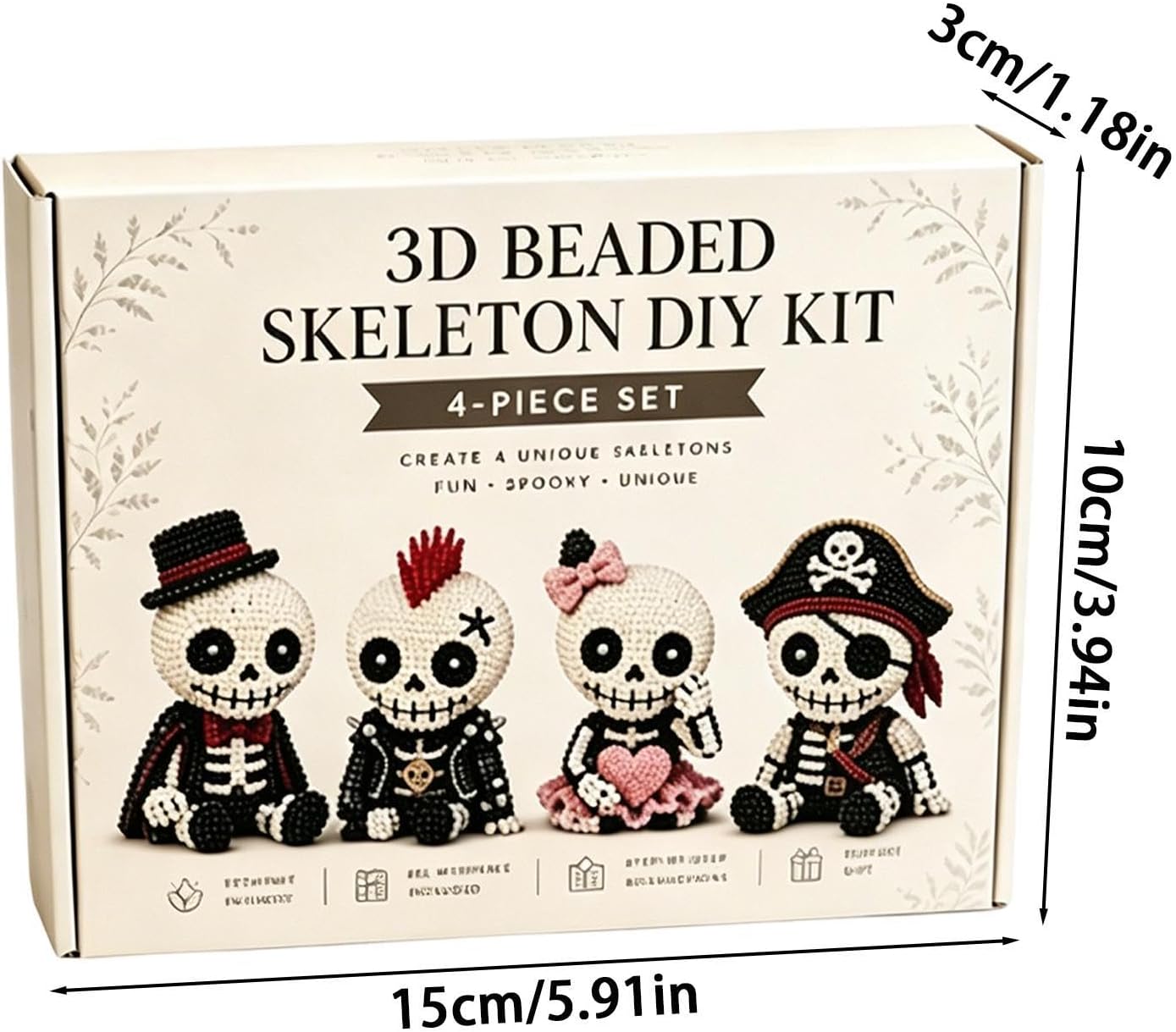 Bead Kit,Spooky with Instructions - 3D Tiny Figurines Bead Sets,for Halloween Party Favors Desk Decor Art Projects Kids Adults Teens Girls Women Beginners image 5