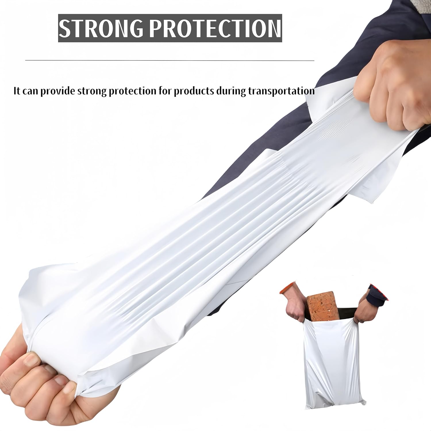 White Poly Mailers 11x14.5 Inches Waterproof Self Sealing Shipping E Commerce Bags for Apparel and Non Fragile Items 10 Pack - Image 5