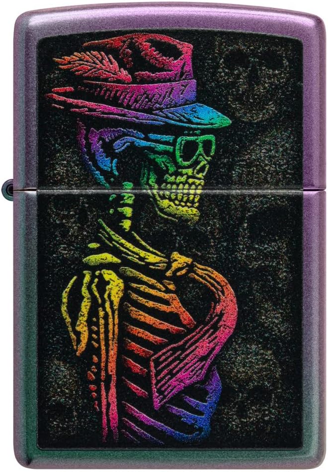Zippo Colorful Skull Design Iridescent Pocket Lighter