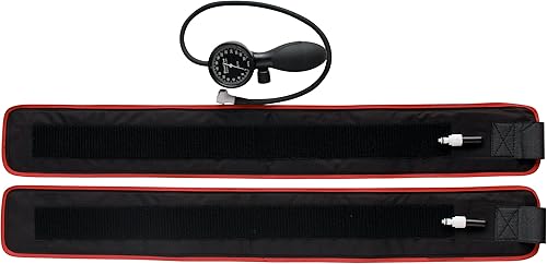 Miniatura 4 de Mangos de restricción de flujo sanguíneo (BFR) Terapia de entrenamiento Puños de restricción de oclusión con monitor de mmHg y bomba