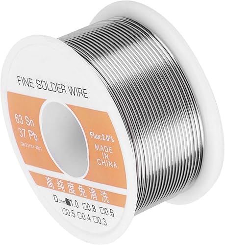 Walfront Alambre de soldadura de núcleo de colofonia 0.039 in 3.53 oz - Sin núcleo de flujo limpio Alambre de soldadura de estaño para reparación