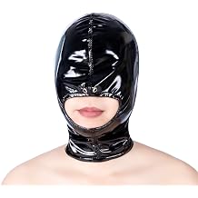 Latex Leather Head Masks Adjustable Hood Masks Open Mouth Head Hood Halloween Masquerade Party Club Costume Accessory