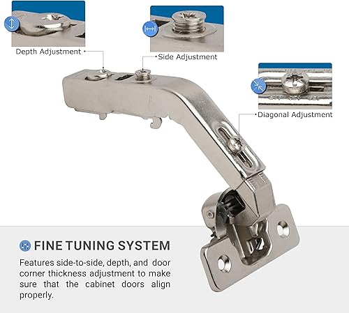 Miniatura 2 de 2 Pack DTC Special Application Bi-Fold Corner Lazy Susan Self Closing 135 Degree Corner Kitchen Cabinet Door Hinge Nickel Plated, C80H675