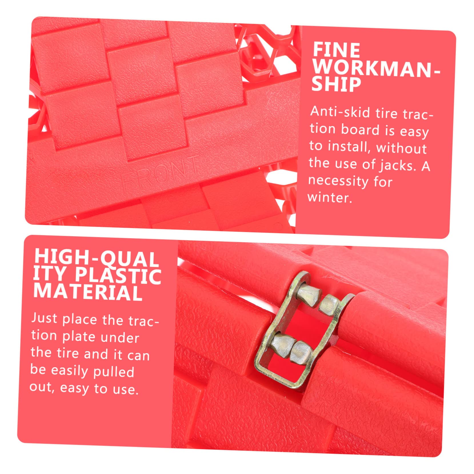 MAGICLULU Tappetino Antiscivolo senza Cric in Plastica Rosso per Pneumatici Accessorio per Trazione in Condizioni di Maltempo e Pioggia Facile da Usare Confezione