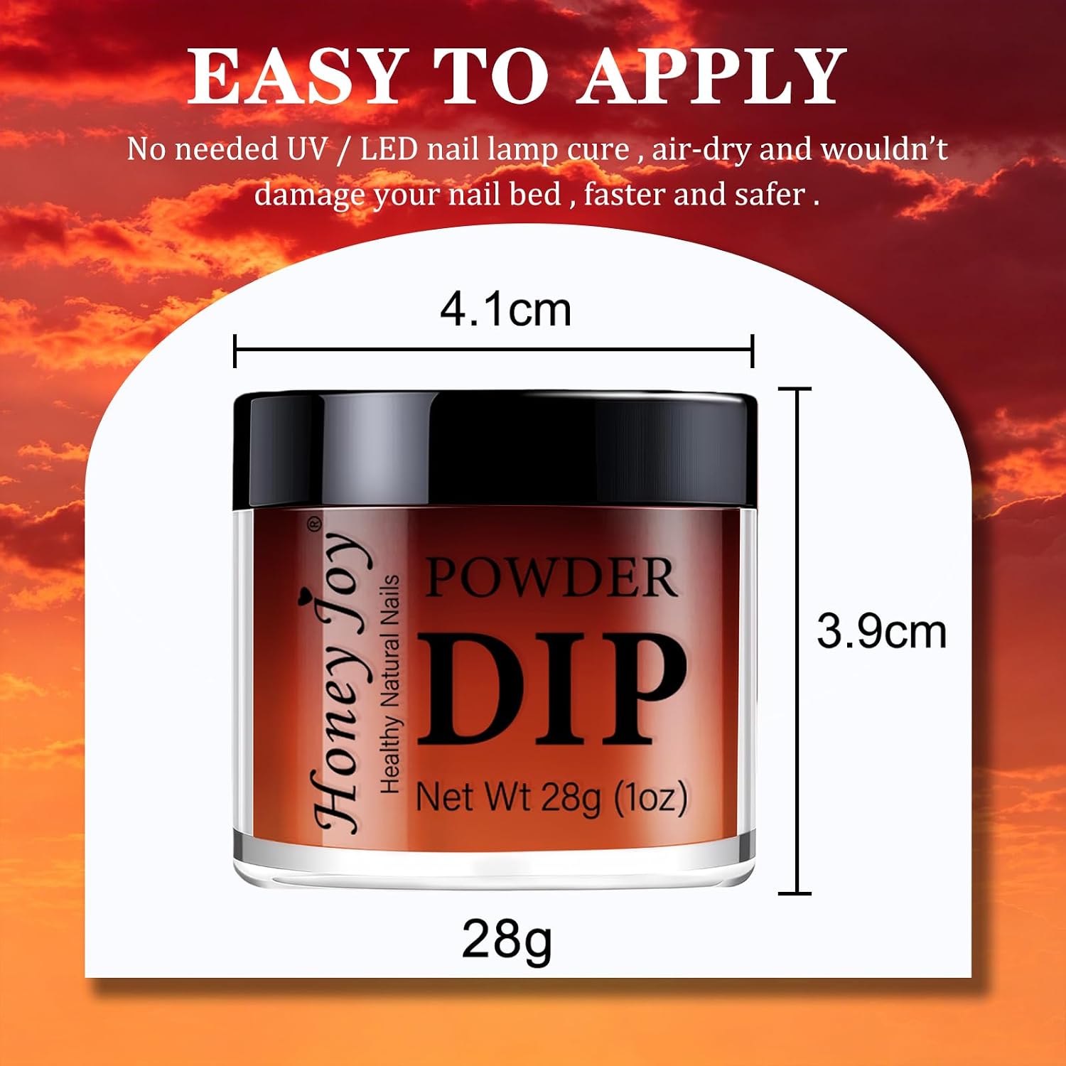 28g/Box Brown Red and Orange Temperature Color Change Dip Powder Nails Dipping Nails Long-lasting Nails No UV Light Needed, (W-No.22)