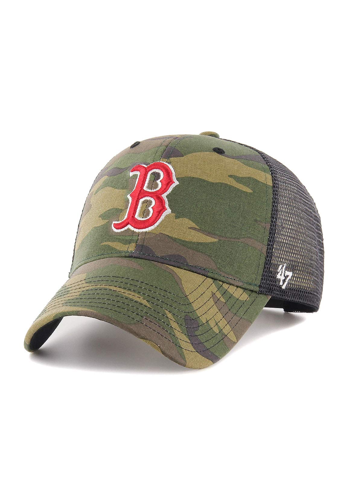 Men's Red 47 Brand Trucker Cap - Branson Boston Sox Wood Camo