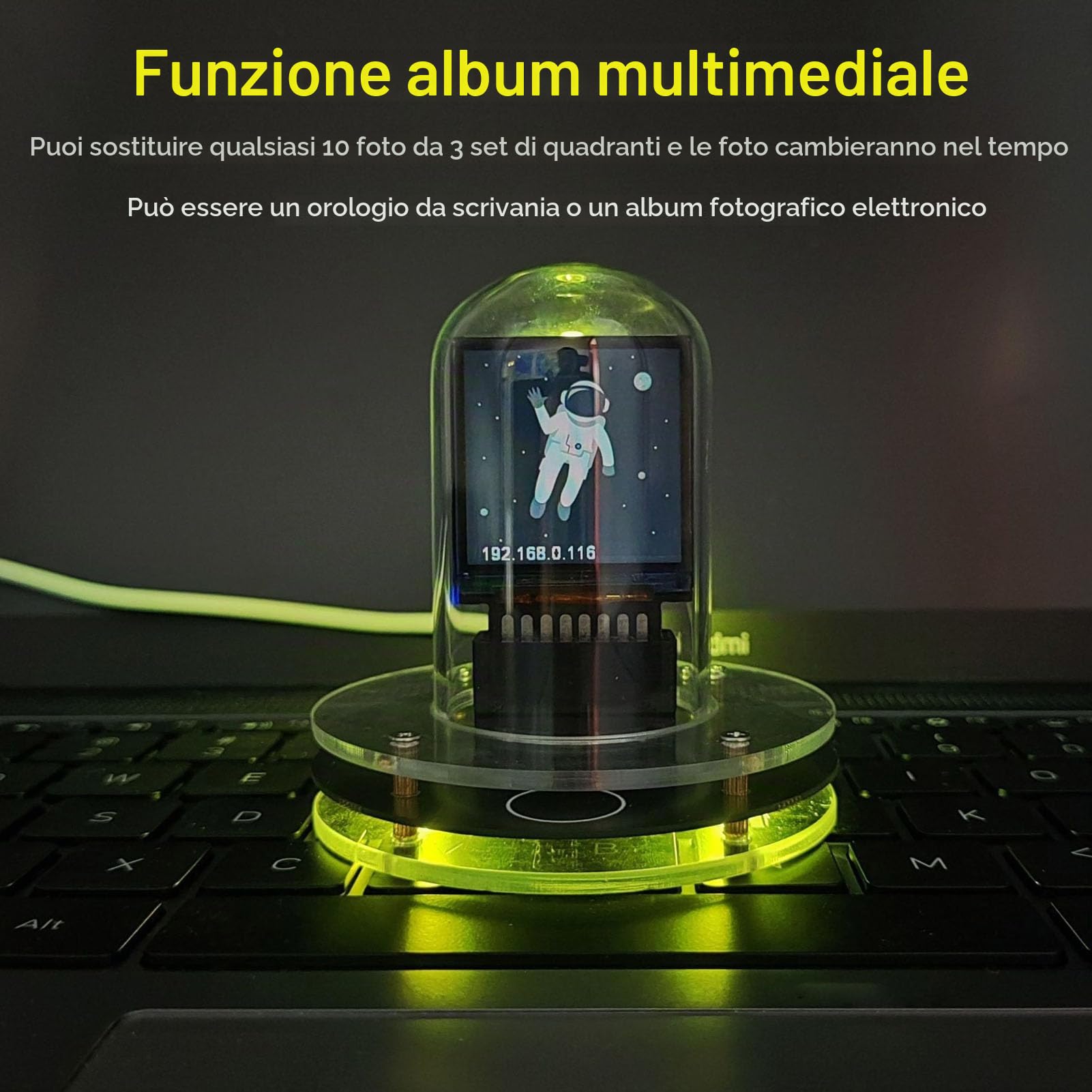 ViaGasaFamido Orologio Nixie Tube Retro, Display Digitale 12/24 Ore con Luci LED, Idee Regalo Originali per Arredamento Cyberpunk Appassionati Design Anni 70