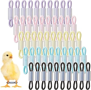 Patelai 50 Sets Baby Chick Leg Bands Splay Hobbles Brace Adjustable Poultry Leg Bands for Newborn Chick Bird Ducks of 1 to 3 Days Newly Hatched