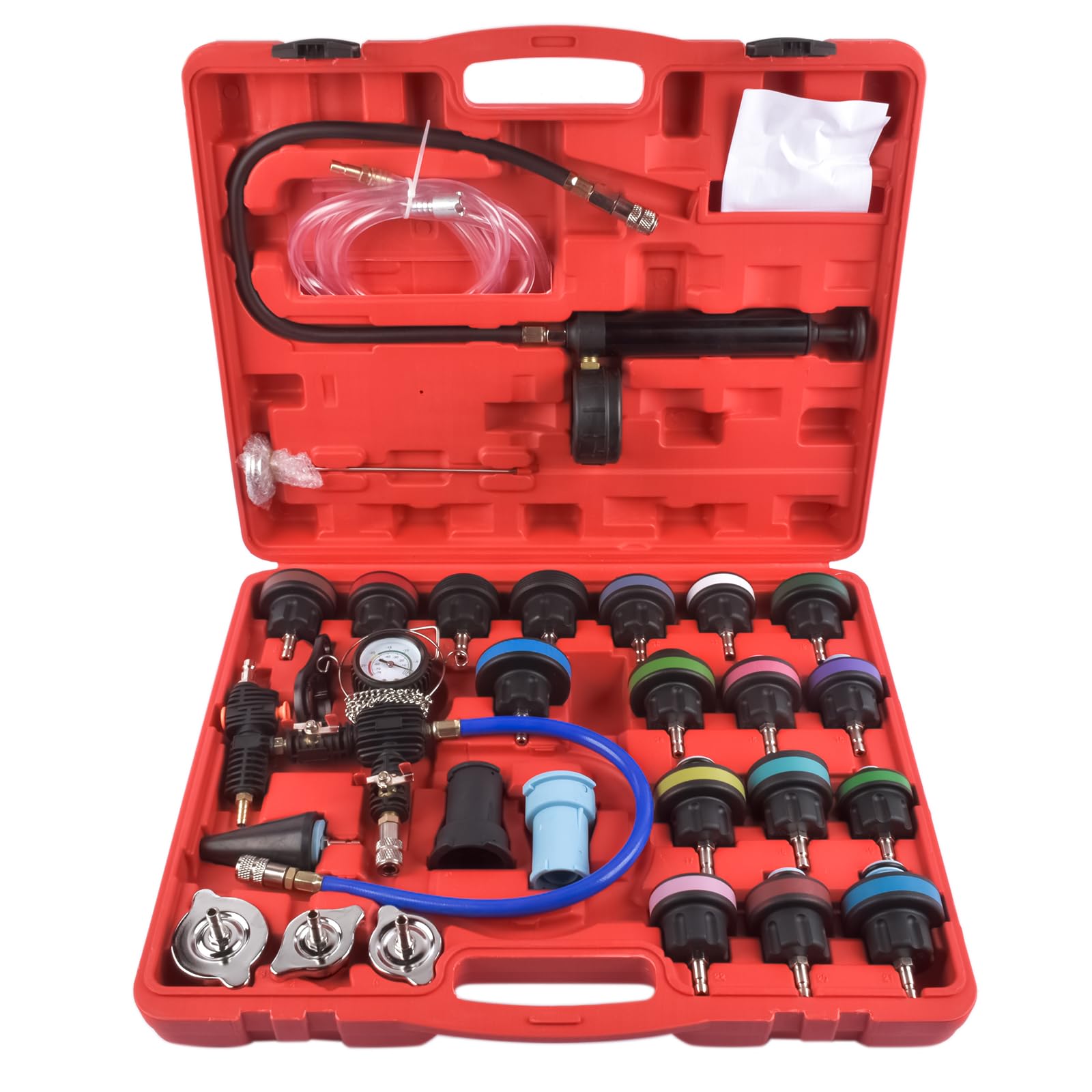 Radiatore Pressione Tester Kit 28 Pezzi per Auto Sistema di Raffreddamento
