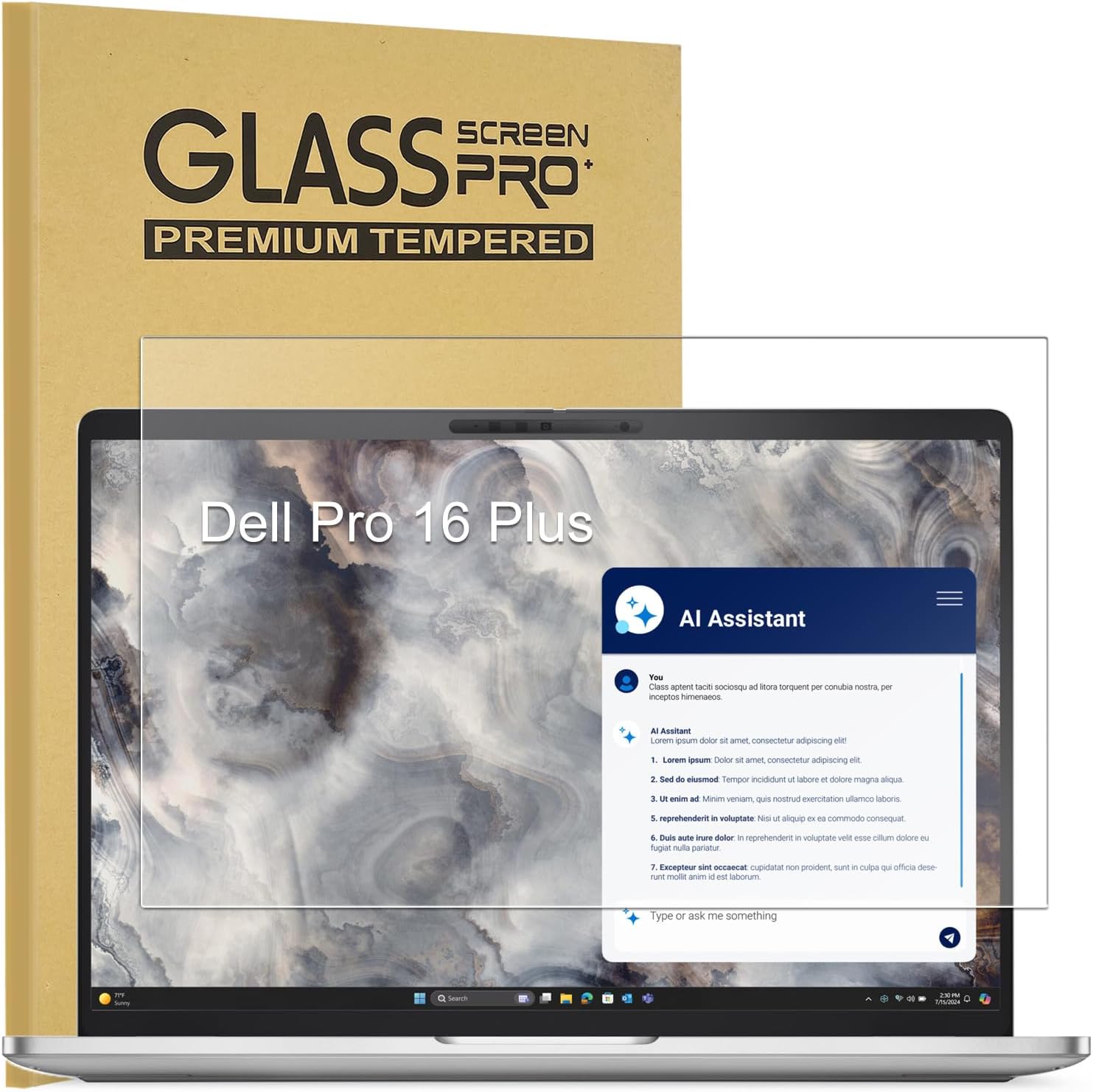 KEANBOLL Dell 16-Inch Laptops Tempered Glass Screen Protector Compatible with Dell 16 Laptop DC16250 / DC16251 / DC16255 / DC16256丨Anti-Scratch, HD Clear, Bubble-Free
