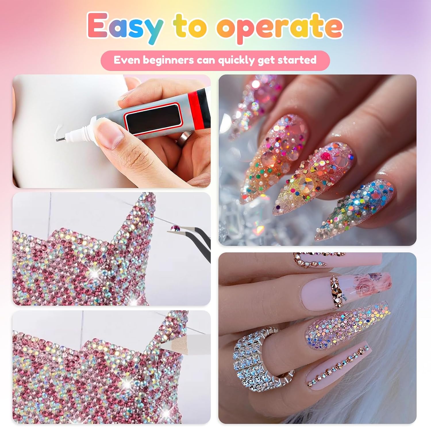 32000Pcs Bedazzler Kit with Rhinestones, 40 Colors 3mm Colorful DIY Resin Rhinestone Kit for Bedazzling with Tweezers Pen, Multicolor Resin Flatback Gems for Crafting Book Shoes Nail Art (40Color-a)