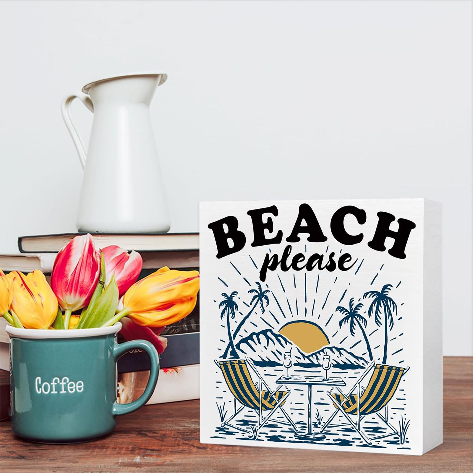 Panneau En Bois Inspirant 12,7 Cm - Citation "Be Like The Ocean" - Déco Nautique