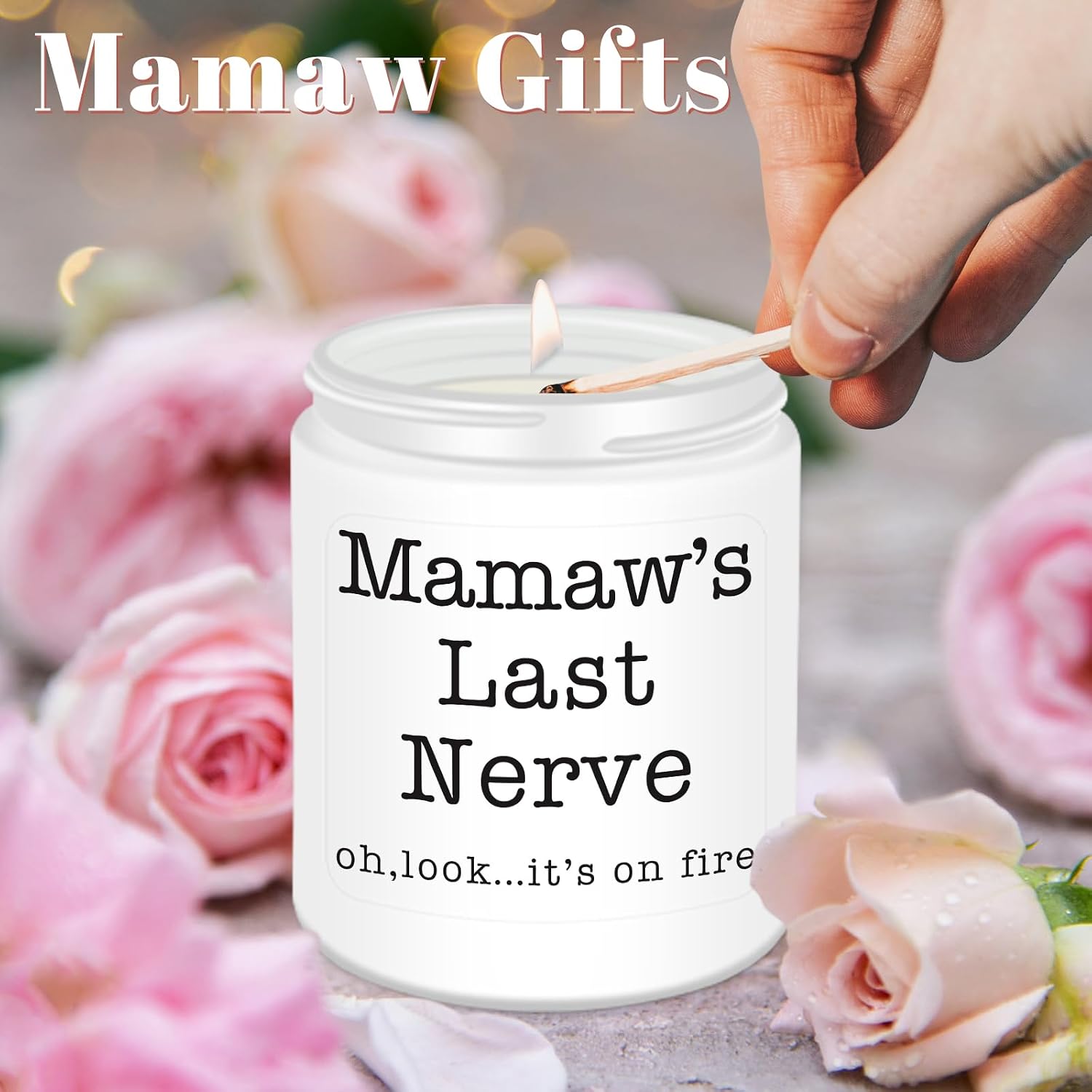 Homsolver Mamaw Gifts,Gifts for Grandma from Granddaughter Grandson, Christmas, Birthday, Mother and Grandparents Day,Scented Candles, Mamaw’s Last Nerve image 3