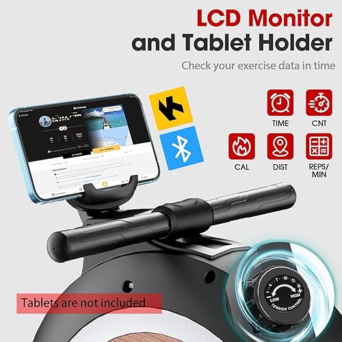 Miniatura 2 de Rowing Machine for Home, Magnetic Rower Machine, 350 LB Weight Capacity, 16-Level Silent Resistance Row Machine for Gym Exercise Full-Body Workout