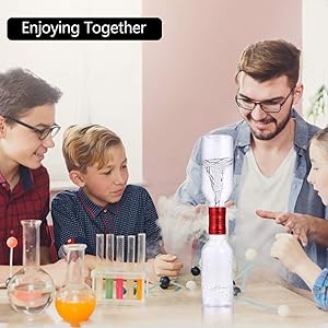 Waitahug Tornado Maker, Weather Toys, Ultra-Light Aluminum Connecting Tube, Including 2 Empty Bottles, Watertight Tornado Toy, Suitable for Kids' Science Experiments (Red)