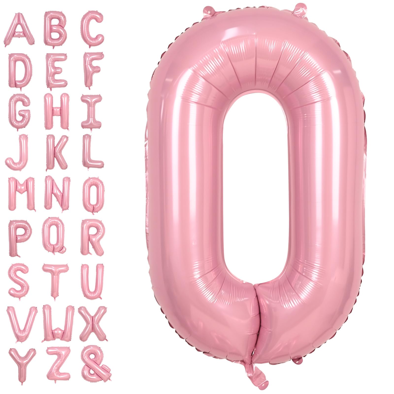 40 Inch Big Pink Letter O Balloon - Pastel Foil Helium Alphabet Customize Name, Giant Self Inflating Mylar Pearl for Girls Baby Shower Birthday