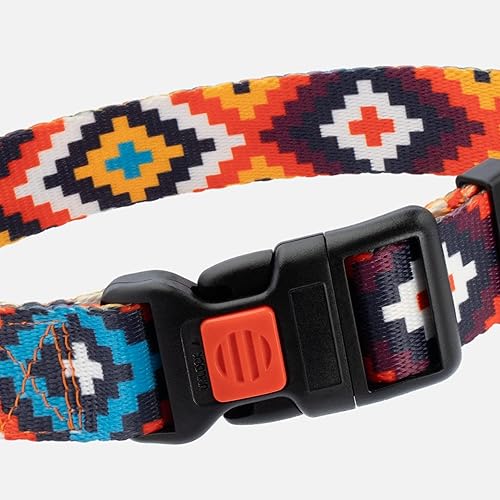 Miniatura 3 de CollarDirect Collar azteca ajustable de nailon con patrón tribal geométrico para mascotas, para perros pequeños, medianos y grandes (Aztec Sunset,