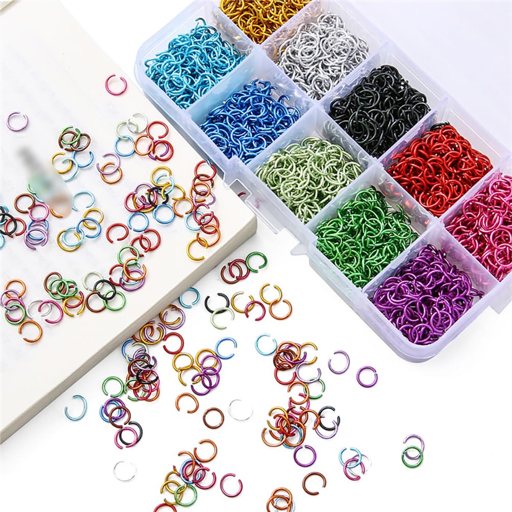 2250 Stück farbige offene Binderinge Schmuckherstellung Ringe Mini Handwerk offene Ringe Schmuckzubehör Schmuck Verbindungsringe O-Ring-Verbinder