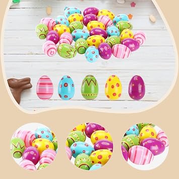 36pcs Easter Eggs Empty Basket Fillers for Easter Hunt Surprise Eggs