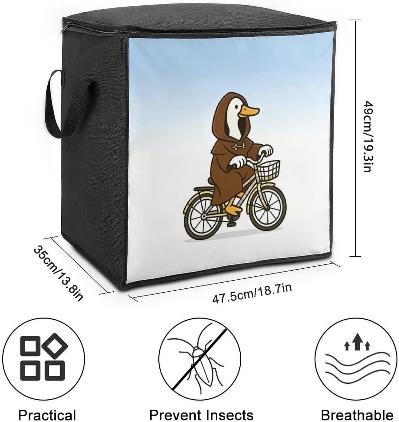 Funny Goose Comforter Storage Bag Moving Bag | Clothes Storage Bins-70L,Moving Bag With Dual Handles For Easy Carrying, Zipper Design Durability for Home,Bedroom,Closet