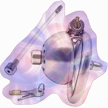 Male Mini Flat Protection Cage with Silicone Rod, Popular Stainless Steel Practice Cage Set -LA23USW BLong Silicone Rod, 40mm Ring