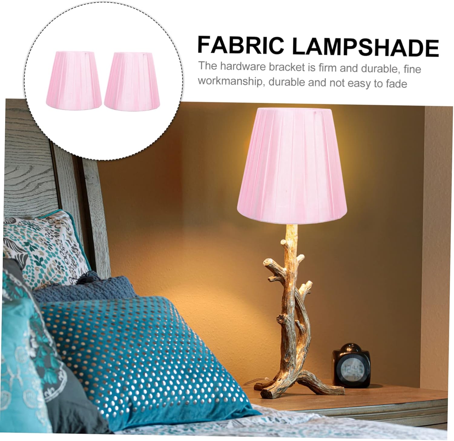 DOITOOL 4pcs Chic Cloth Lampshade Easy to Install Fabric Light Cover for Table and Floor Lamps Replacement for Home Lighting Decor Oatmeal Color Versatile Use for All Light Fixtures