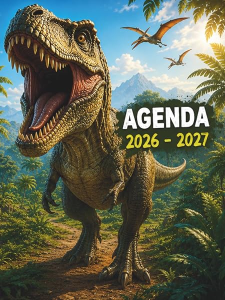 Couverture : Agenda Dinosaure 2026-2027 : aventure jurassique