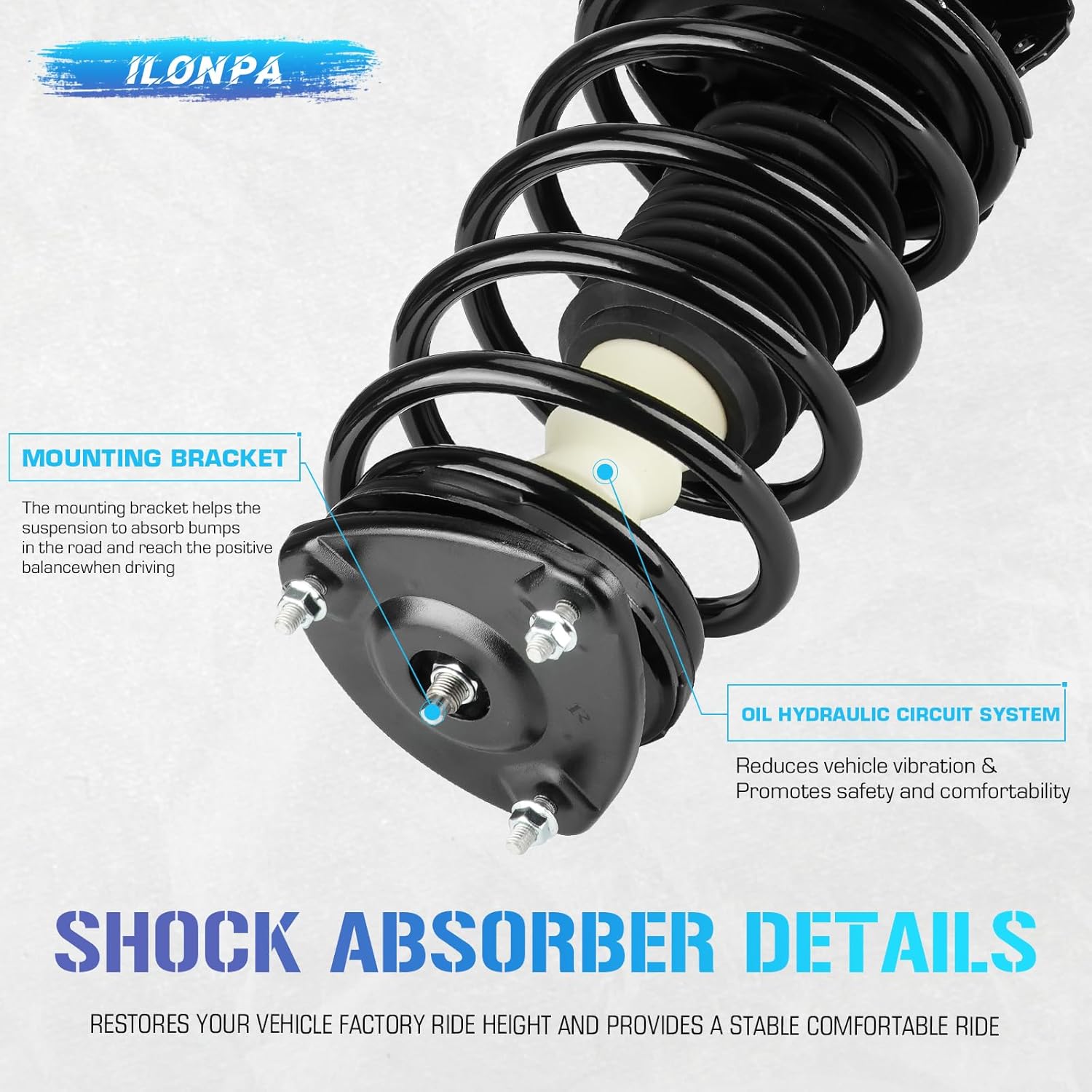 Front Struts Shocks w/Coil Springs Absorber for 2006-2011 Hyundai Accent, 2006-2011 Kia Rio ONLY (LX, SX), 2007 2008 2009 2010 Strut Shock Absorbers Assembly (Fits 172298 172297)