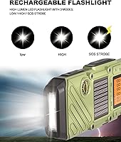 Vista 3 de Emergency Weather Radio Walkie Talkies for Adults - NOAA/FM Weather Alert with Solar Hand Crank & USB Charging, 22-Channel Range 10 Miles Two-Way