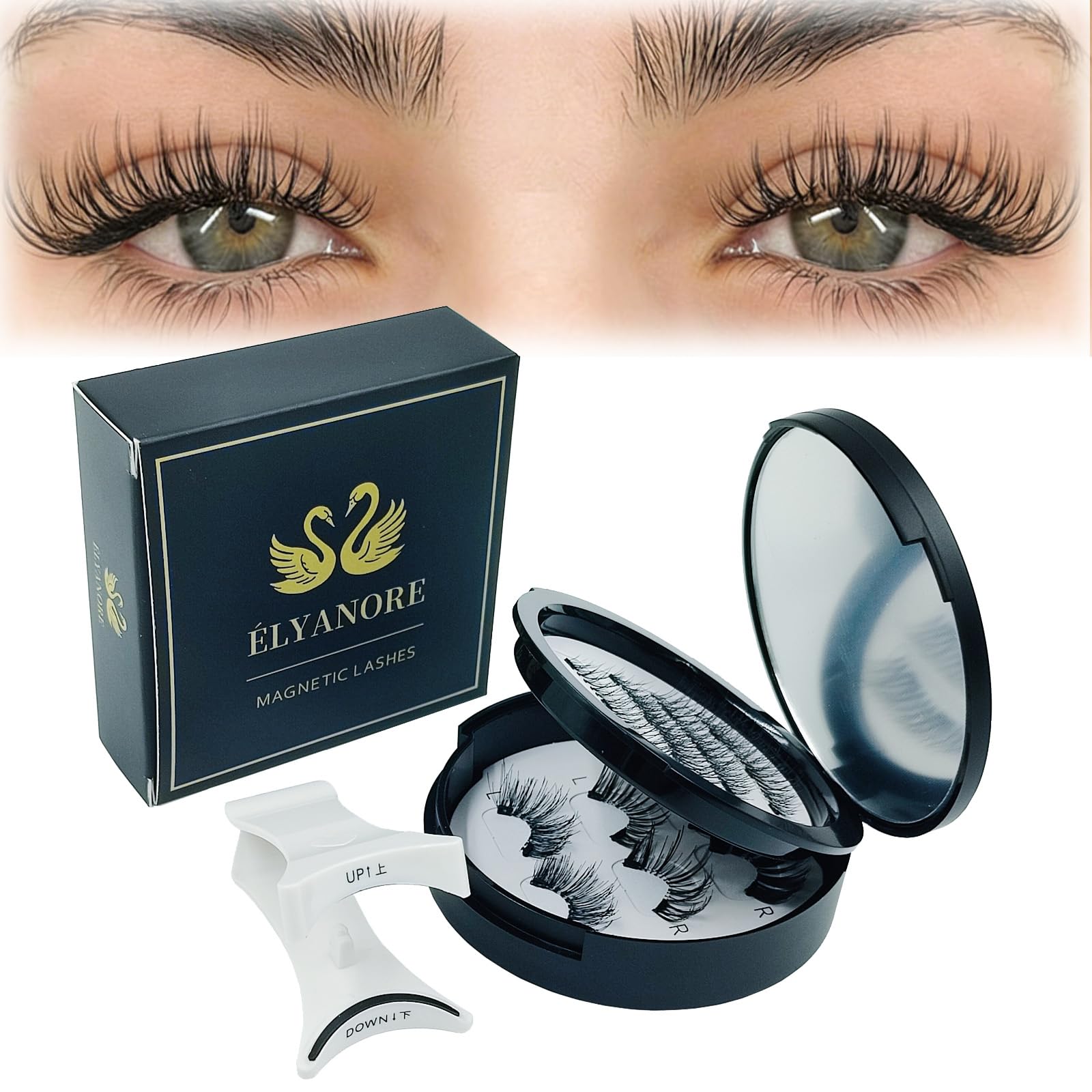 Amazon.com: ELYANORE Premium Eyelashes Kit, Natural Wispy Reusable