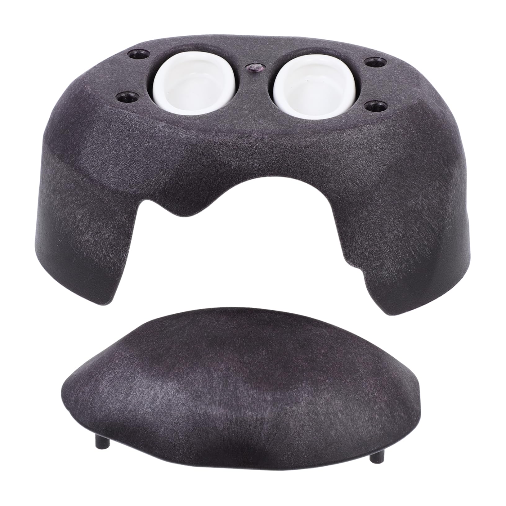 Cachette de Reptile en Céramique et Plastique pour Aquarium, 1 Set | Couleur Café, avec Gamelles, pour Poissons et Geckos, Décor de Bac, Format Adapté aux Vivariums