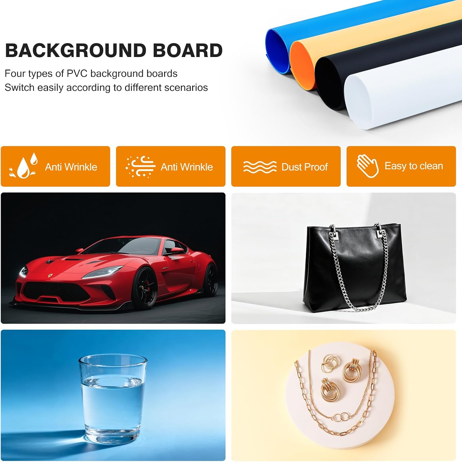 Light Box Photography 24"x24" with 120LED Lights and 4 Color Backdrops Photo Box with Lights, Foldable Light Box with Adjustable Brightness, 6000-6500K Dimmable Portable Picture Box Shooting thumbnail