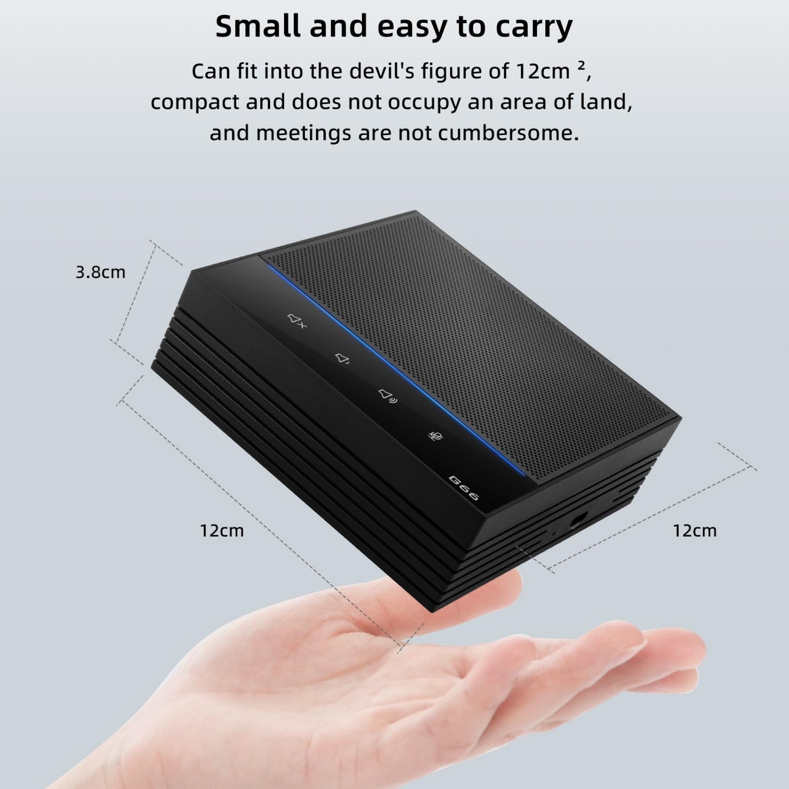 EMEBAY Altoparlante per PC e microfono da conferenza USB, con 2 microfoni omnidirezionali a 360°, riduzione del rumore tramite AI, tasto muto per sala riunioni o stazione di telelavoro